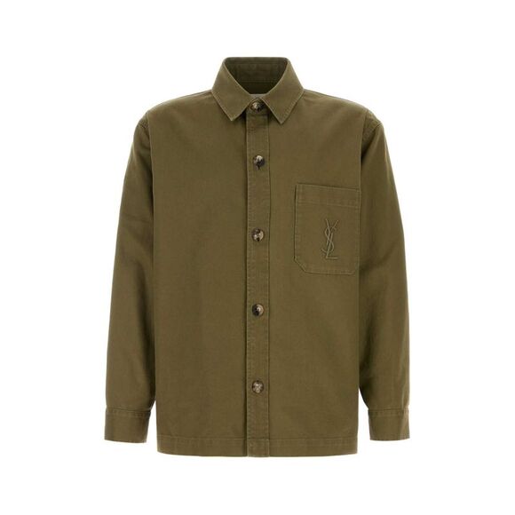 slim fit dress slacks Thatch Green Two Tone Formal/Casual Textured Premium Cotton Shirt For Men main image 1
